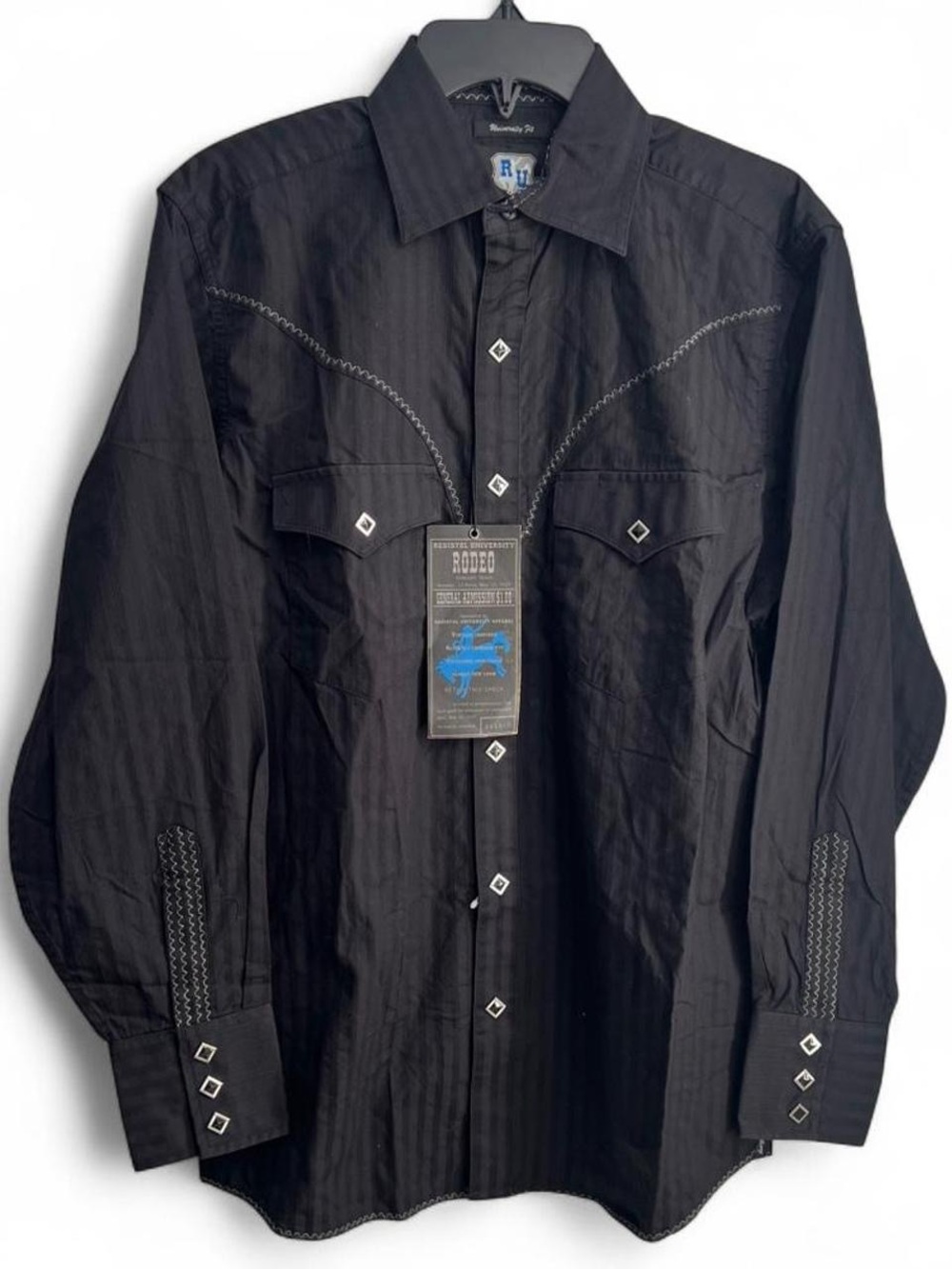Mens Resistol Western Pearl Snap Shirt size Small
